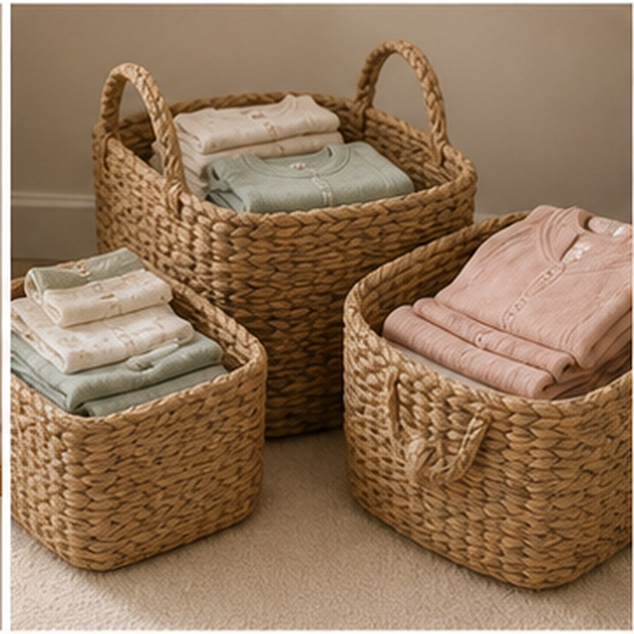 Woven storage baskets